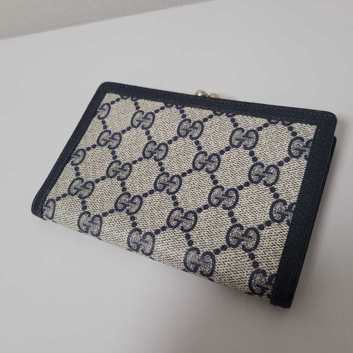 GUCCI グッチ GG がま口 二つ折り 財布 折りたたみウォレット