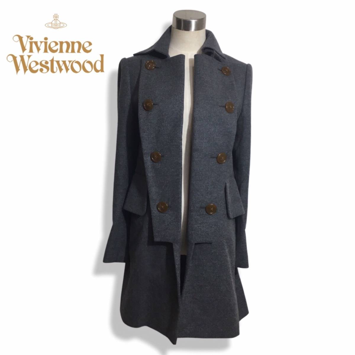 【希少品】ヴィヴィアン・ウエストウッド　グレートレンチコート Vivienne Westwood グレーのコート Vivienne Westwood 【公式通販】