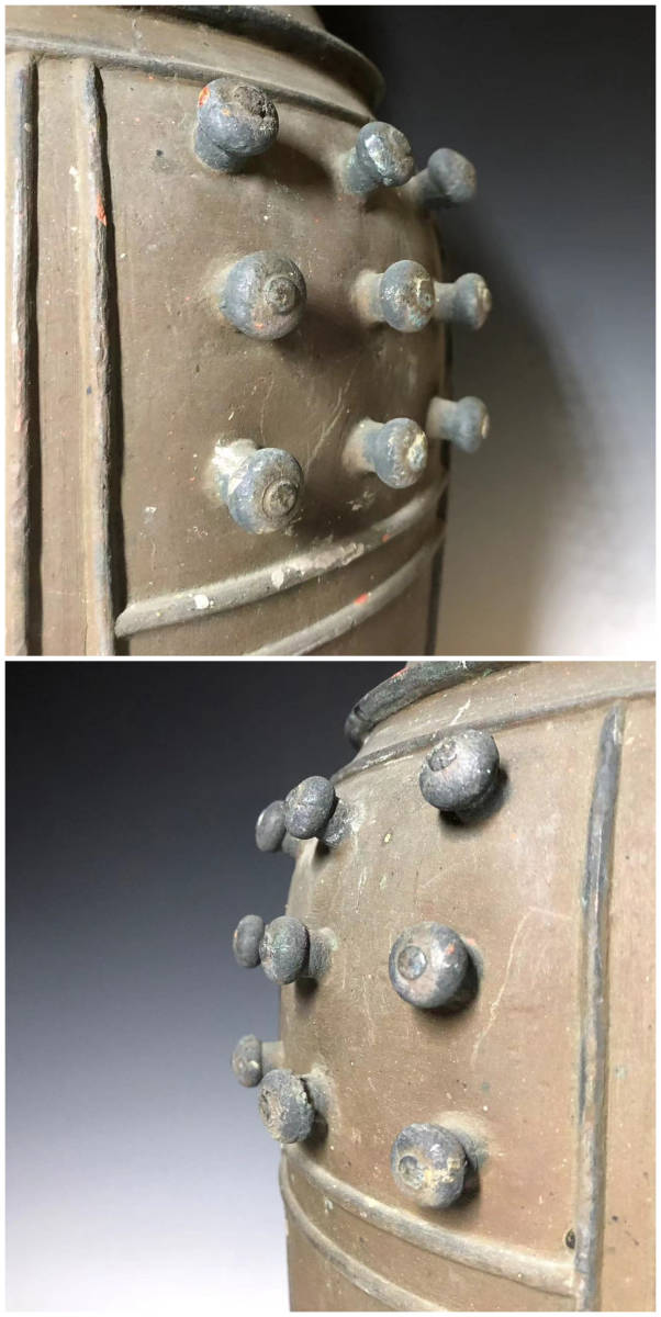 卸玄尚】仏教美術 半鐘 双龍頭半鐘 釣鐘 吊鐘 青銅 古銅 高さ：