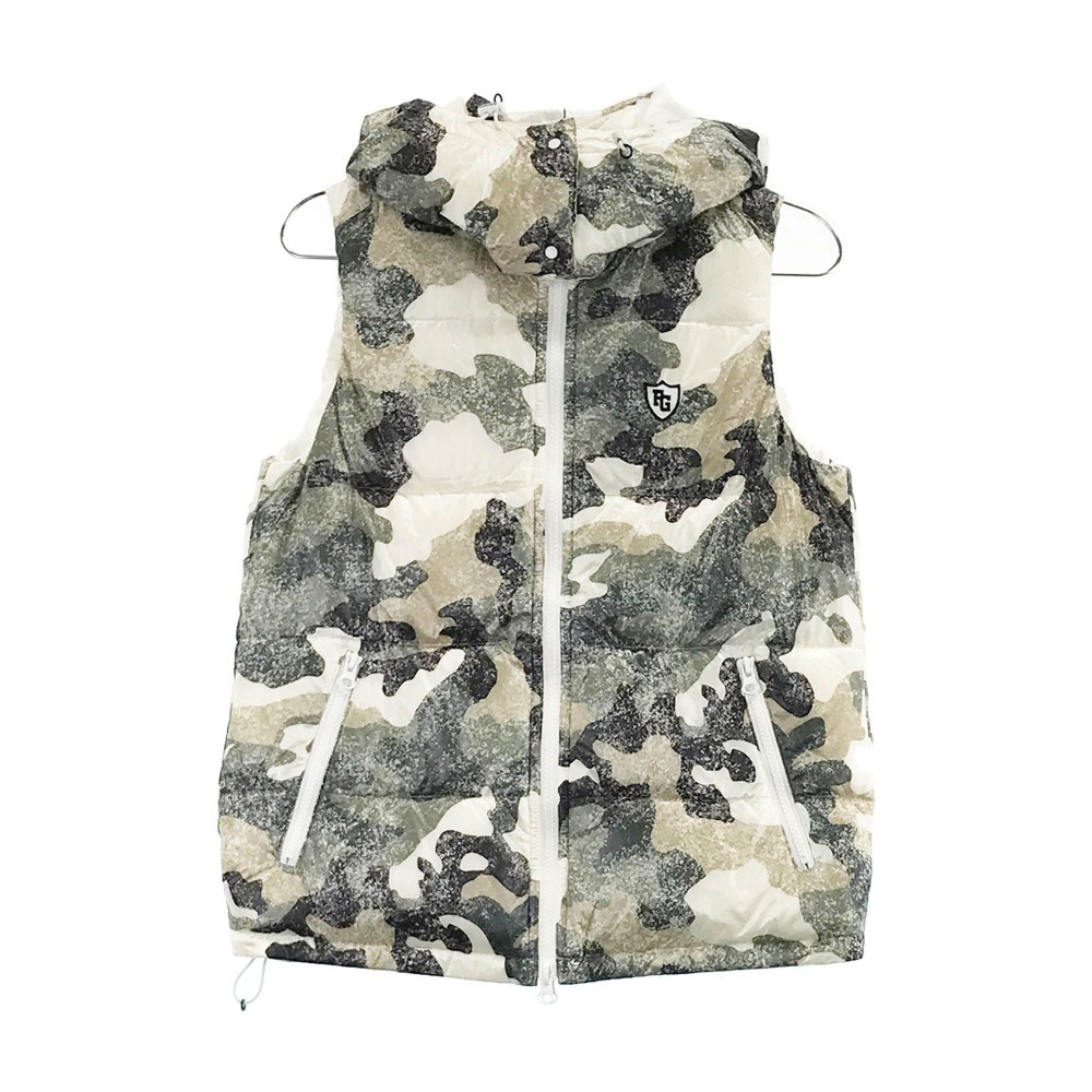 パーリゲイツ　カモフラダウンベスト1 1円】PEARLY GATES パーリーゲイツ フード付 リバーシブル ダウン