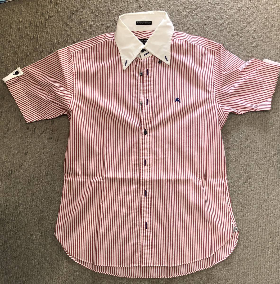 超激得，正規品 バーバリー ブラックレーベル 半袖シャツ ストライプ BURBERRY サイズ2(半袖シャツ)｜売買されたオークション情報、yahooの商品情報をアーカイブ公開 - オークファン 男性用