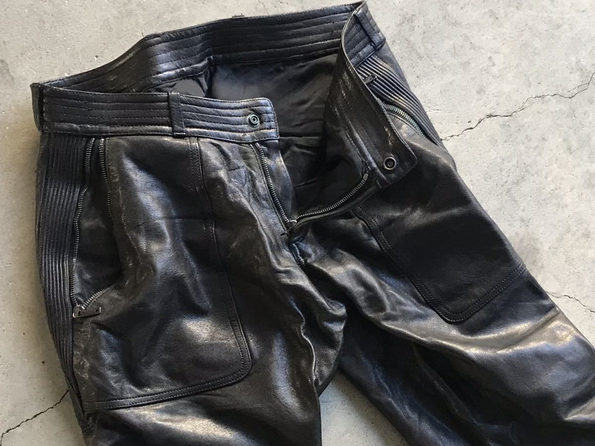 イタリア製 GIORGIO ARMANI レザー モトクロスパンツ 48 ジョルジオ 
