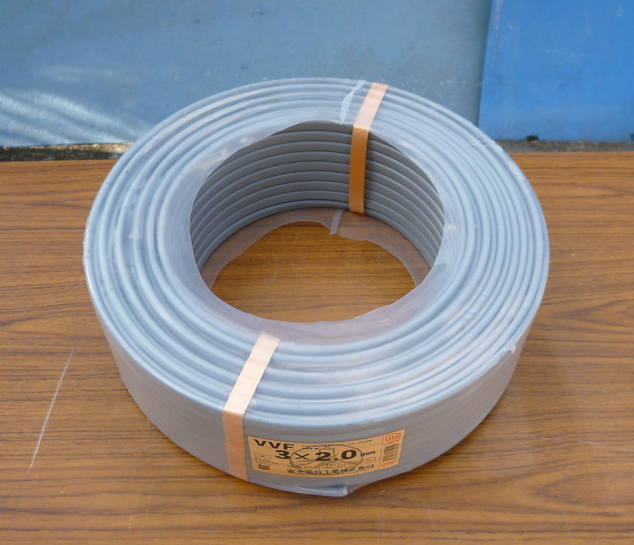 正規品，100%新品 VVF 3&times;2.0mm 電線 ケーブル 2021年製 富士電線工業株式会社(電線)｜売買されたオークション情報、yahooの商品情報をアーカイブ公開 - オークファン 電線