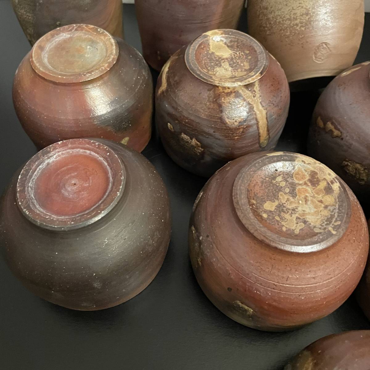 蔵出し/備前徳利いろいろまとめて10点 備前焼 作家物 陶印 酒器