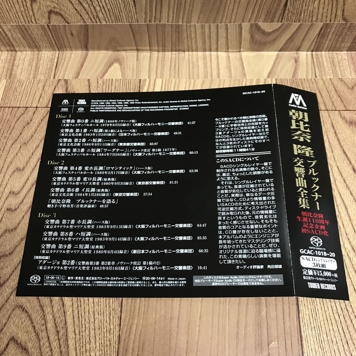 3枚組「朝比奈隆 指揮/ブルックナー:交響曲全集」SACD シングル