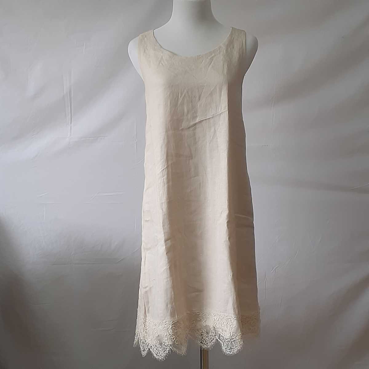 フォクシーデイジーリン麻のワンピース、サイズ３８、M、9号。FOXEY DAISYLIN