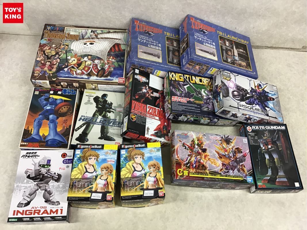 1円～ 同梱不可 ジャンク 1/350等 サンダーバード1号&発射基地、SDガンダム 騎士ユニコーンガンダム 他