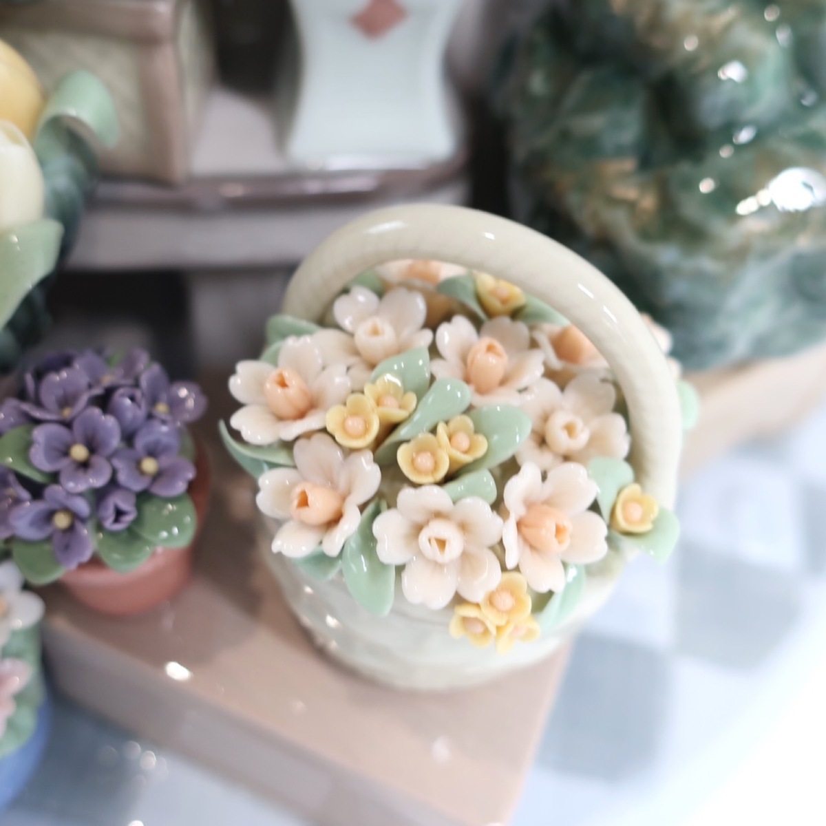 1円スタート Lladr リヤドロ 花と少女 ロマンティックな朝 8250 陶器 