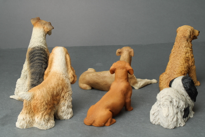 犬　置物　カスターニャ 100円～ カスターニャ castagna 犬 置物 6点セット まとめ売りオブジェ
