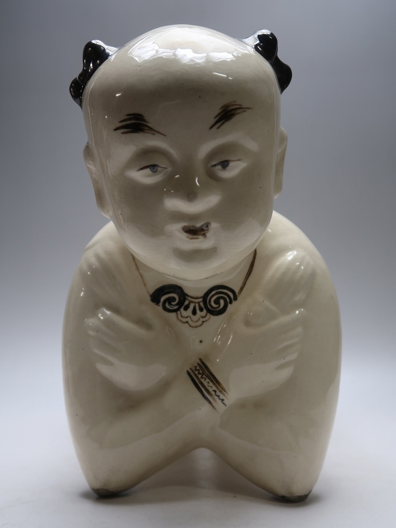 集】021701唐子彫刻置物 磁洲窯 氷裂文 中国清時代美術焼物 【公式通販】