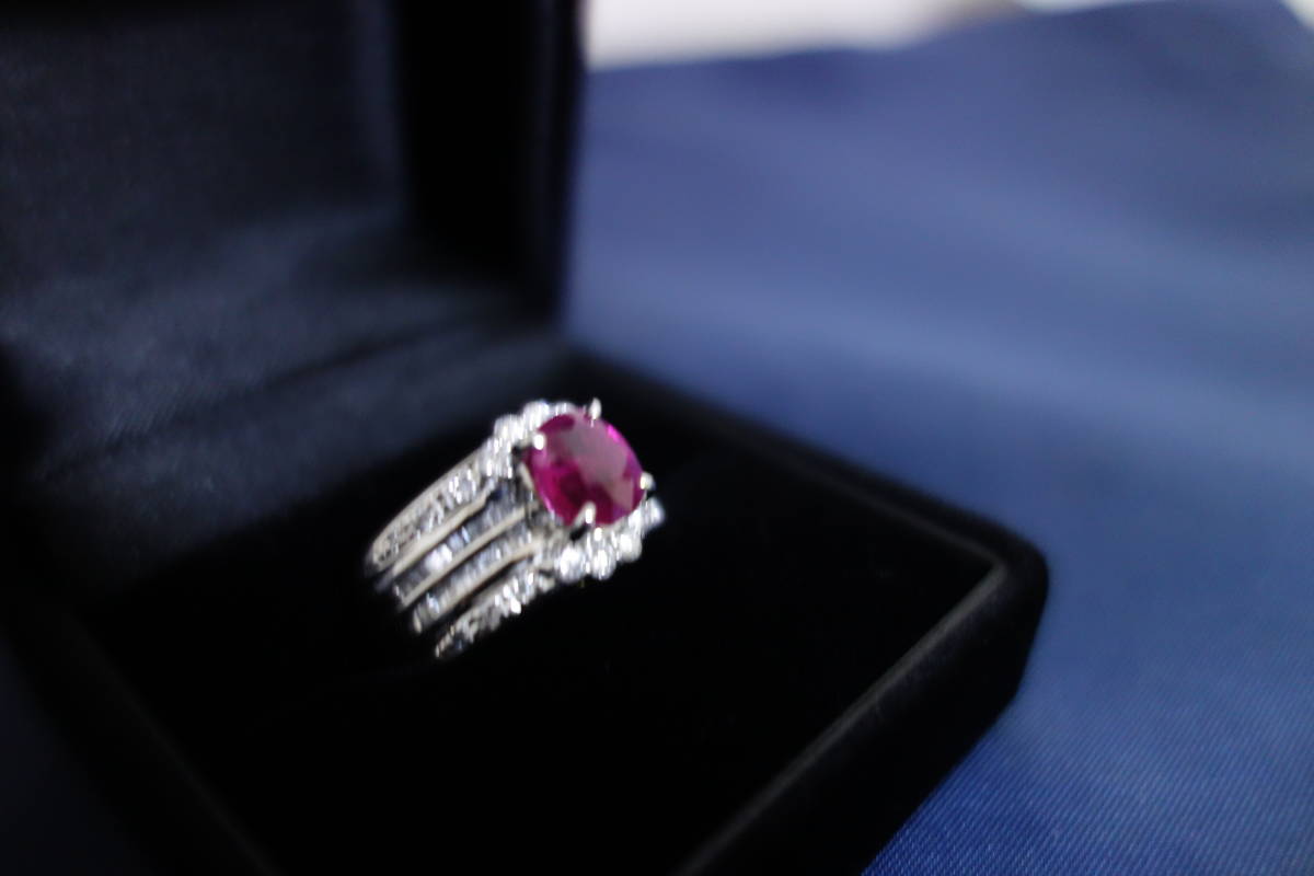 極上レッドカラー！大粒上質天然ルビー2.01ct＆良質ダイヤ0.80ct 超 