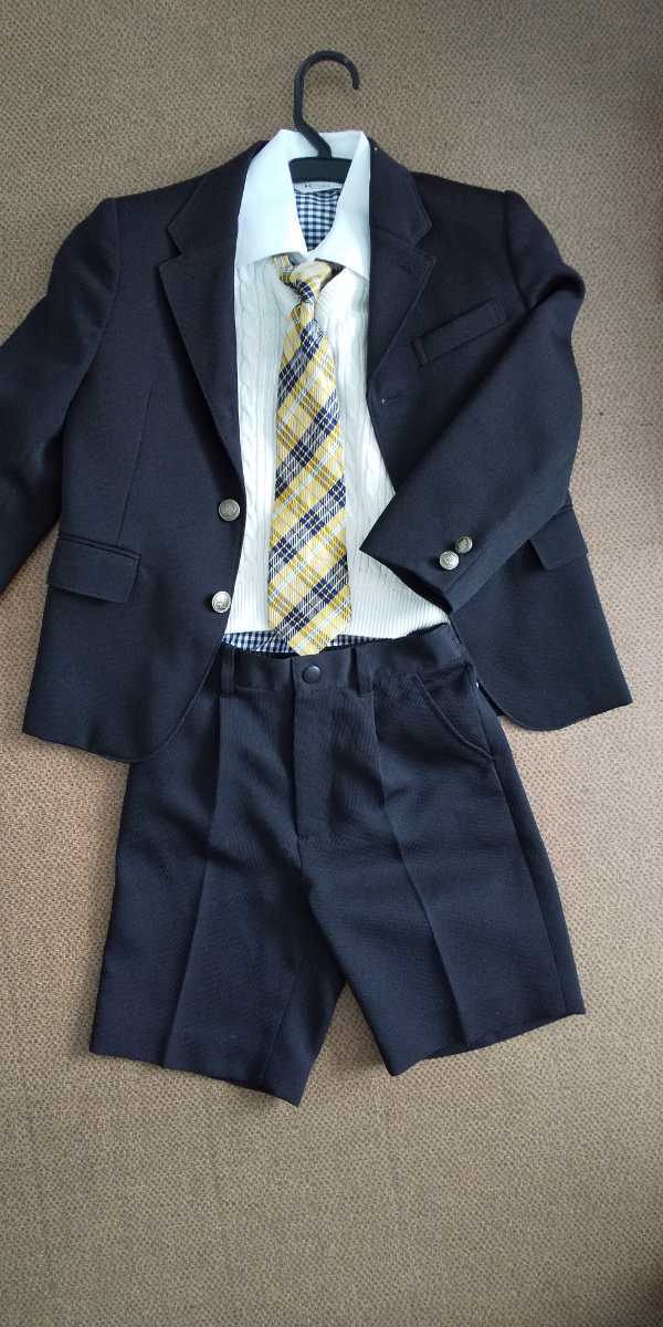 男の子フォーマル110cm スーツ 上下セット クリーニング済 一式 卒  