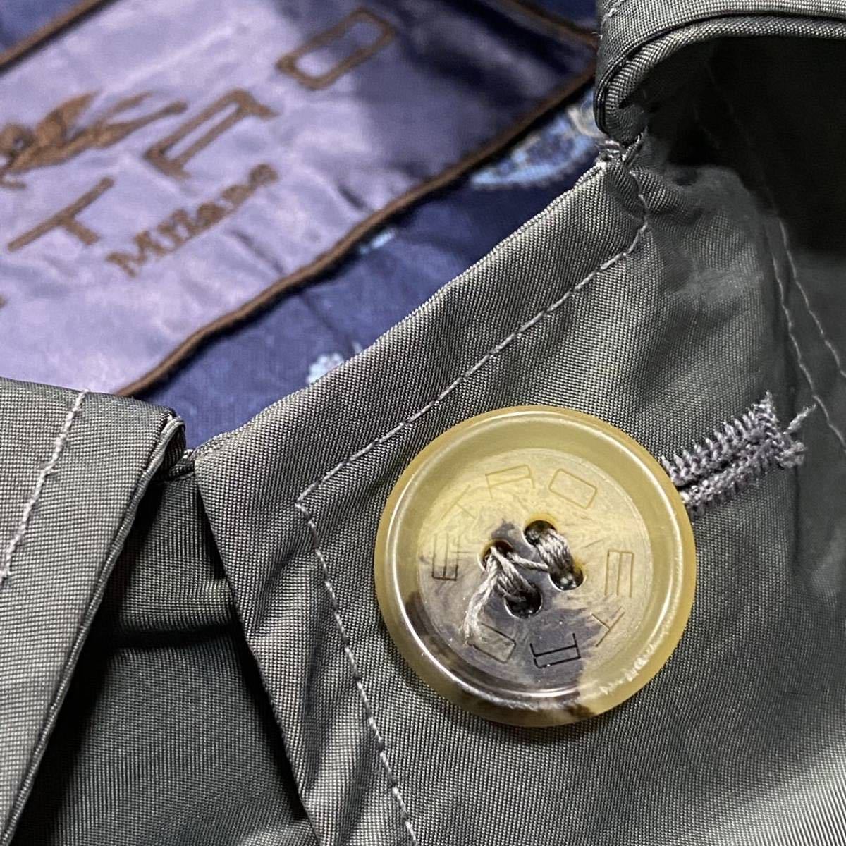 エトロ/ETRO】ナイロンコート ジャケット ロング丈 (52/XL) 光沢玉虫色 