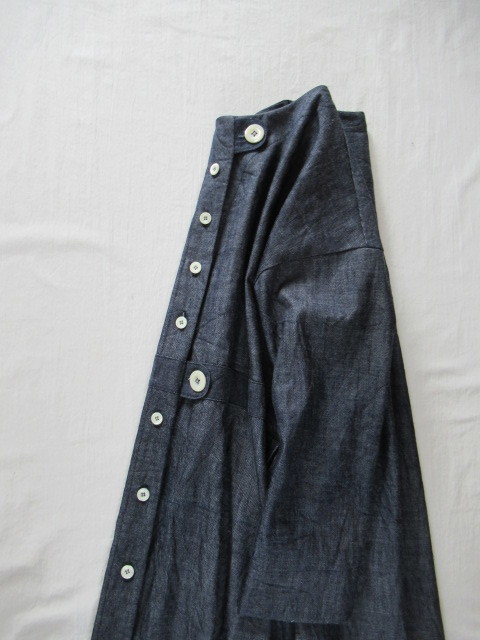 :::ハンドメイド　cotton岡山デニム　　前開op ::: 