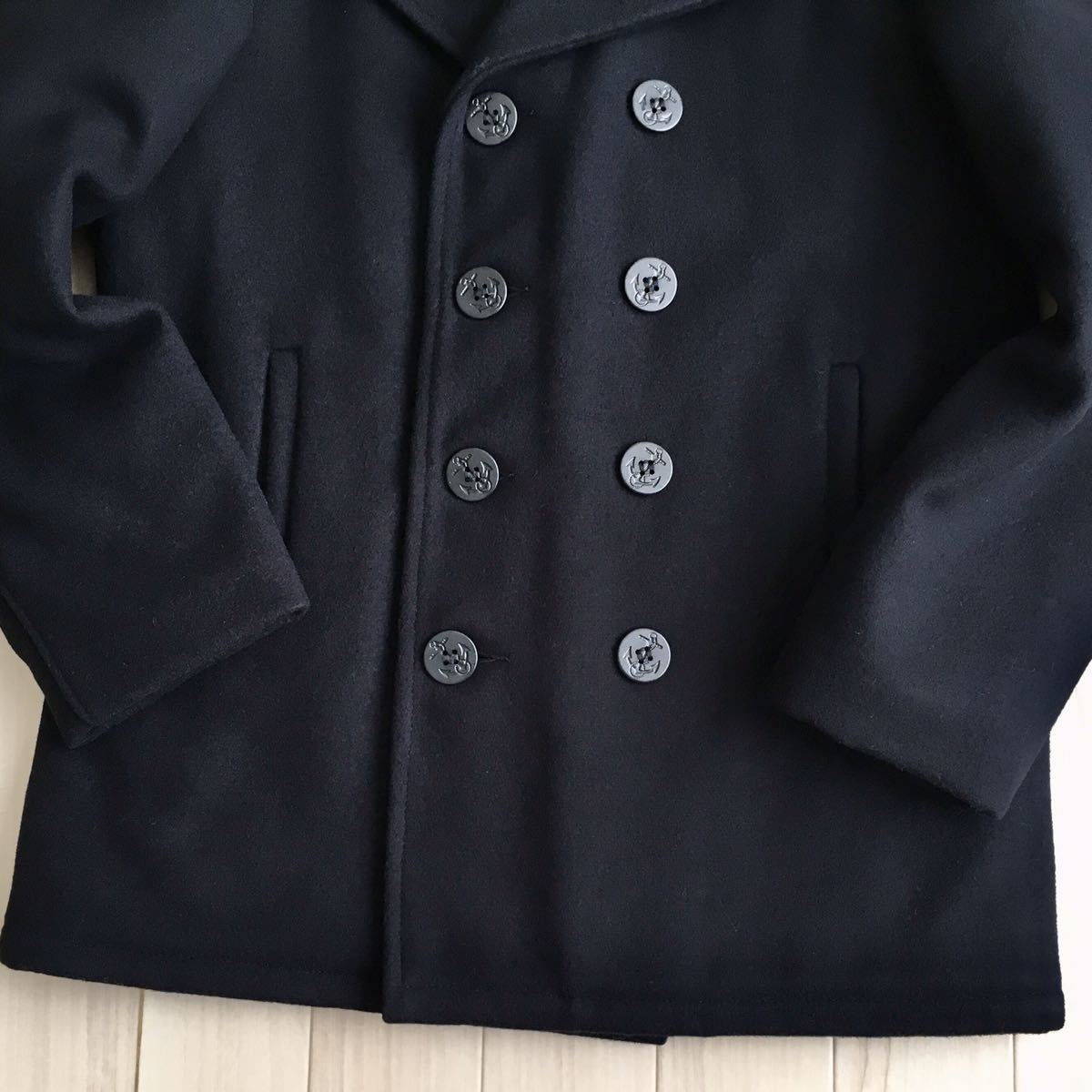 【USA製】SchottU.S.740N メルトンPコートキルティング 黒 40 USA製】SchottU.S.740N メルトンPコートキルティング 黒 42