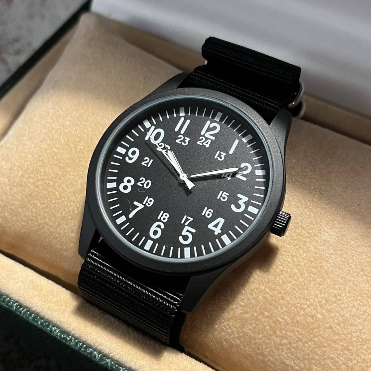 ミリタリーウォッチ 腕時計 41mm クォーツ セイコームーブメント搭載 