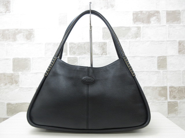 極美品■トッズ TOD'S■ハンドバッグ ショルダーバッグ バッグ レザー ブラック bh7477