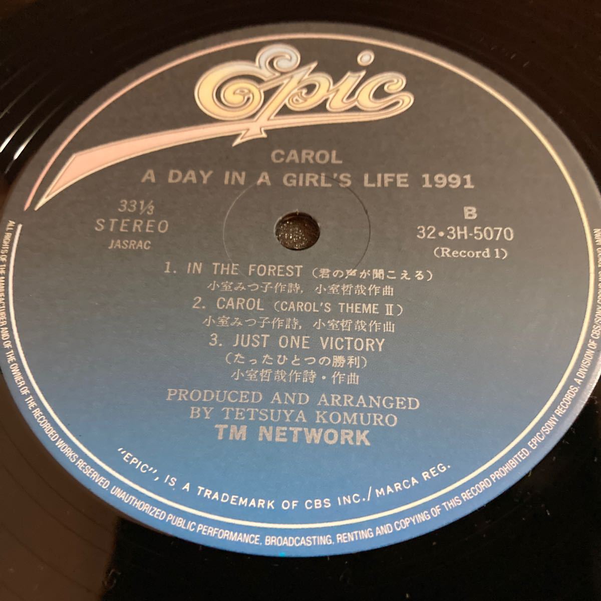 LP CAROL TM NETWORK A DAY IN A GIRLS LIFE 1991 TMネットワーク SONY