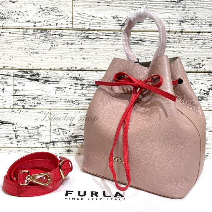 お買い得，爆買い FURLA フルラ コスタンザ ショルダー ハンドバッグ 赤ヒモ 巾着(ショルダー)｜売買されたオークション情報、yahooの商品情報をアーカイブ公開 - オークファン ショルダー