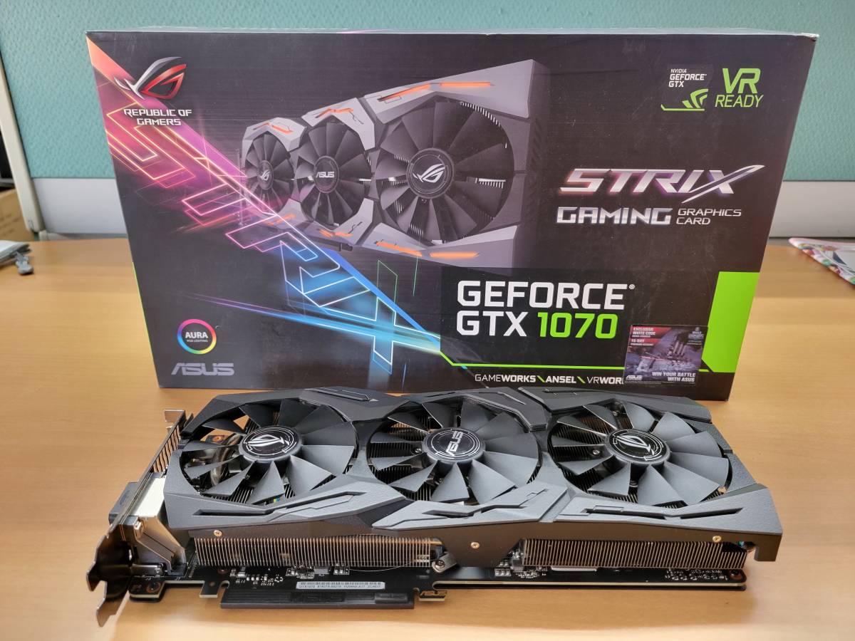 動作確認済/分解歴なし】ASUS ROG STRIX GTX1070-8GB 動作確認済/分解