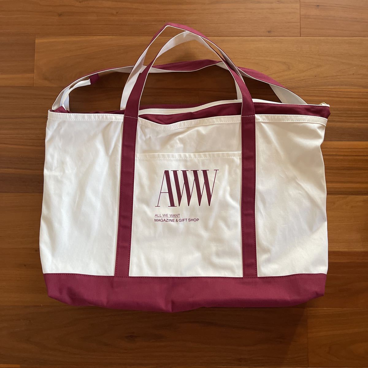 AWW TOTE BIG BURGUNDY aww magazine トートバッグ 新色 バーガンディ 
