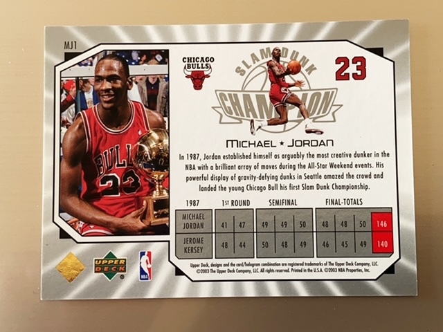 2003 Upper Deck All-Star Game #MJ1 Michael Jordan 0895/1987  