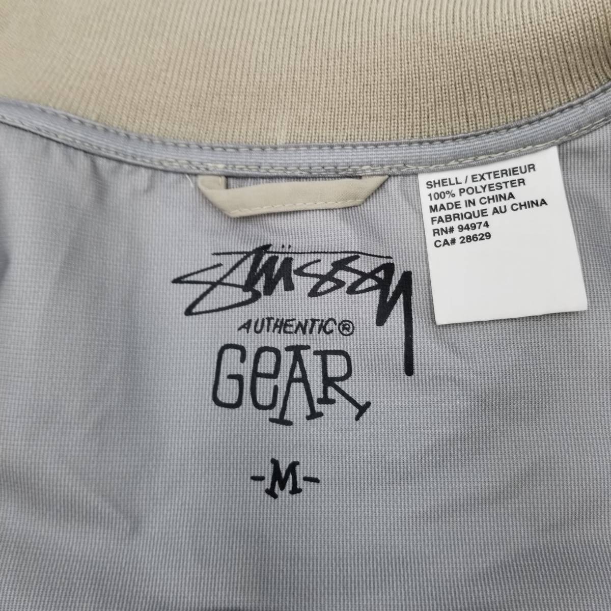 s3343F】STUSSY ステューシー AUTHENTIC OUTER GEAR バック刺繍 ジップ 
