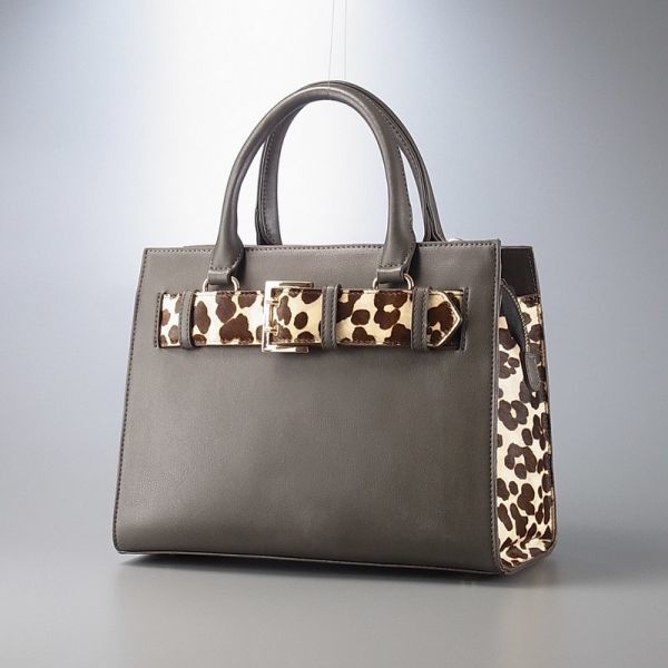 SGJ8648*DIANA ダイアナ*ポニーMIX ハンドバッグ*アニマル柄*異素材  