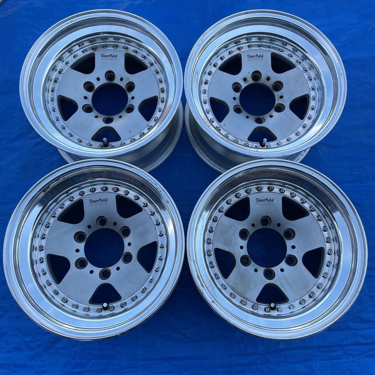 深リム 3ピース Deerfield AMP 16インチ 16×8.5JJ-6 PCD139.7-6H ハブ