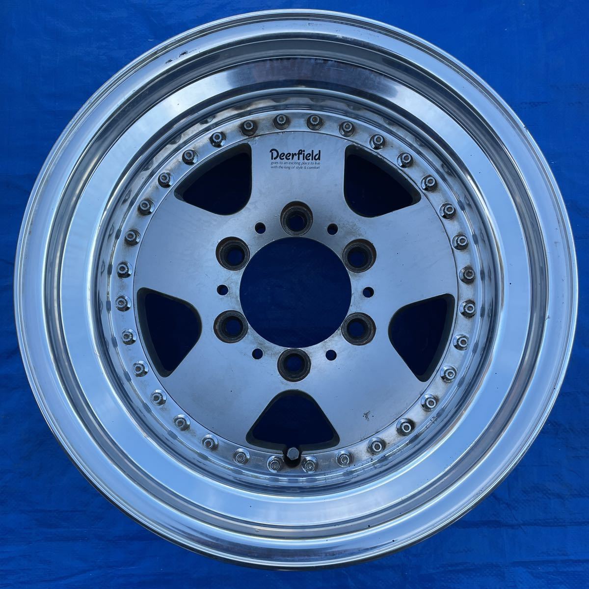 深リム 3ピース Deerfield AMP 16インチ 16×8.5JJ-6 PCD139.7-6H ハブ 
