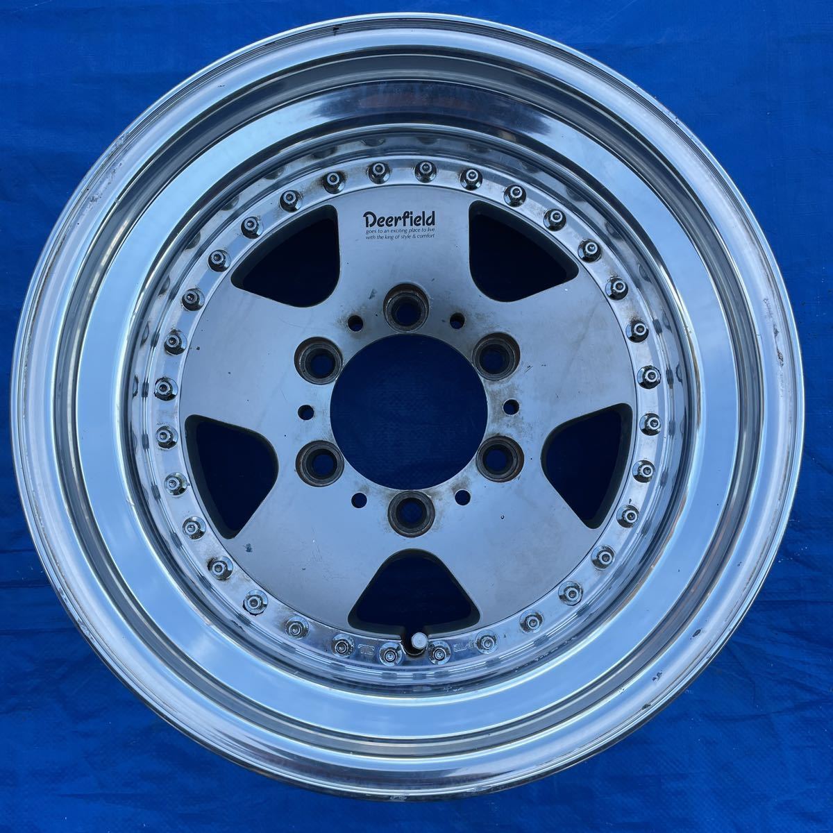 深リム 3ピース Deerfield AMP 16インチ 16×8.5JJ-6 PCD139.7-6H ハブ