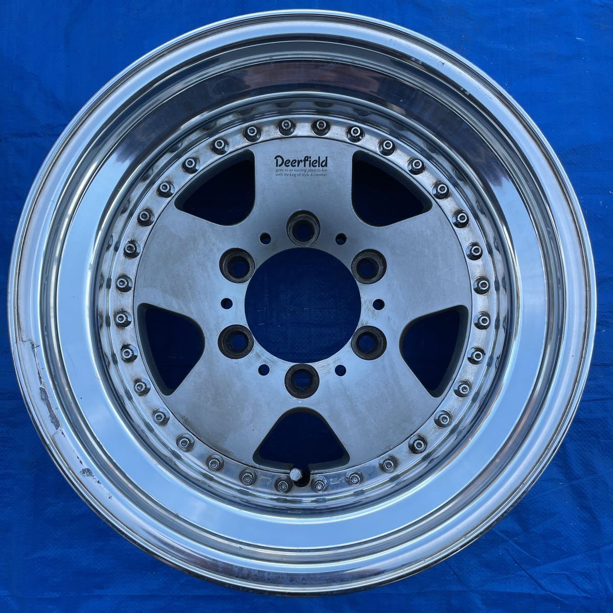 深リム 3ピース Deerfield AMP 16インチ 16×8.5JJ-6 PCD139.7-6H ハブ