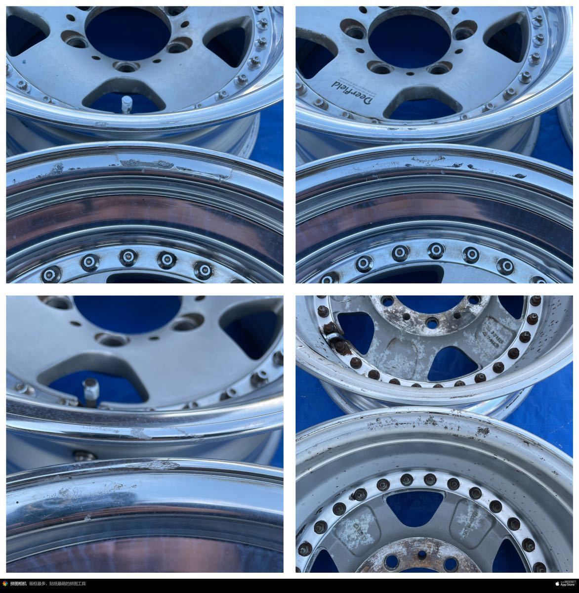 深リム 3ピース Deerfield AMP 16インチ 16×8.5JJ-6 PCD139.7-6H ハブ 