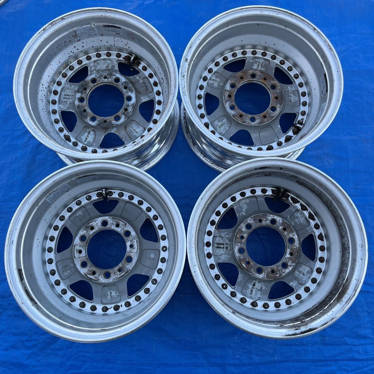 深リム 3ピース Deerfield AMP 16インチ 16×8.5JJ-6 PCD139.7-6H ハブ 