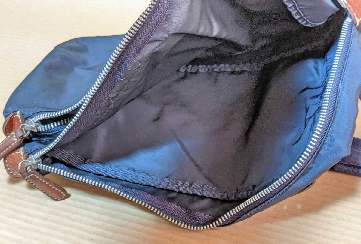 【綺麗】Felisi/フェリージ ショルダーバッグ 斜め掛け ショルダー ネイビー ダークブラウン ナイロン レザー イタリア