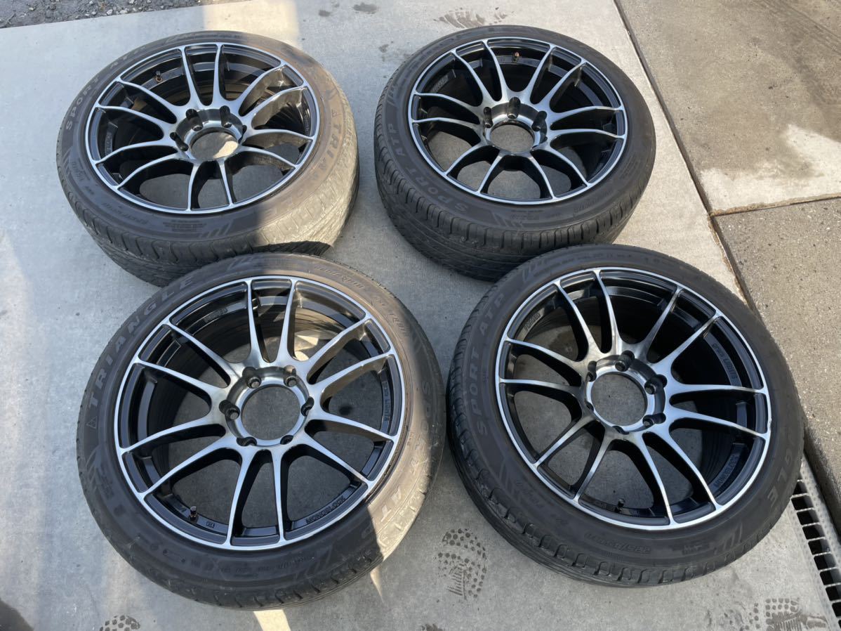 中古品 サムライホイール？ 18インチ 8.5J PCD139.7 6穴 タイヤ付 