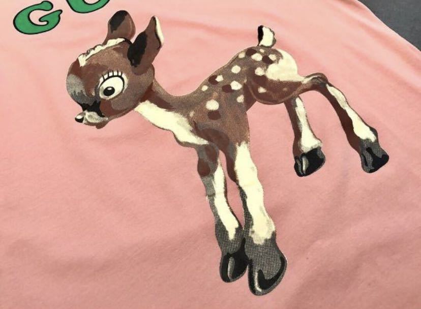 GUCCI グッチ フォーン＆フローラルプリント バンビ鹿コットンTシャツ 