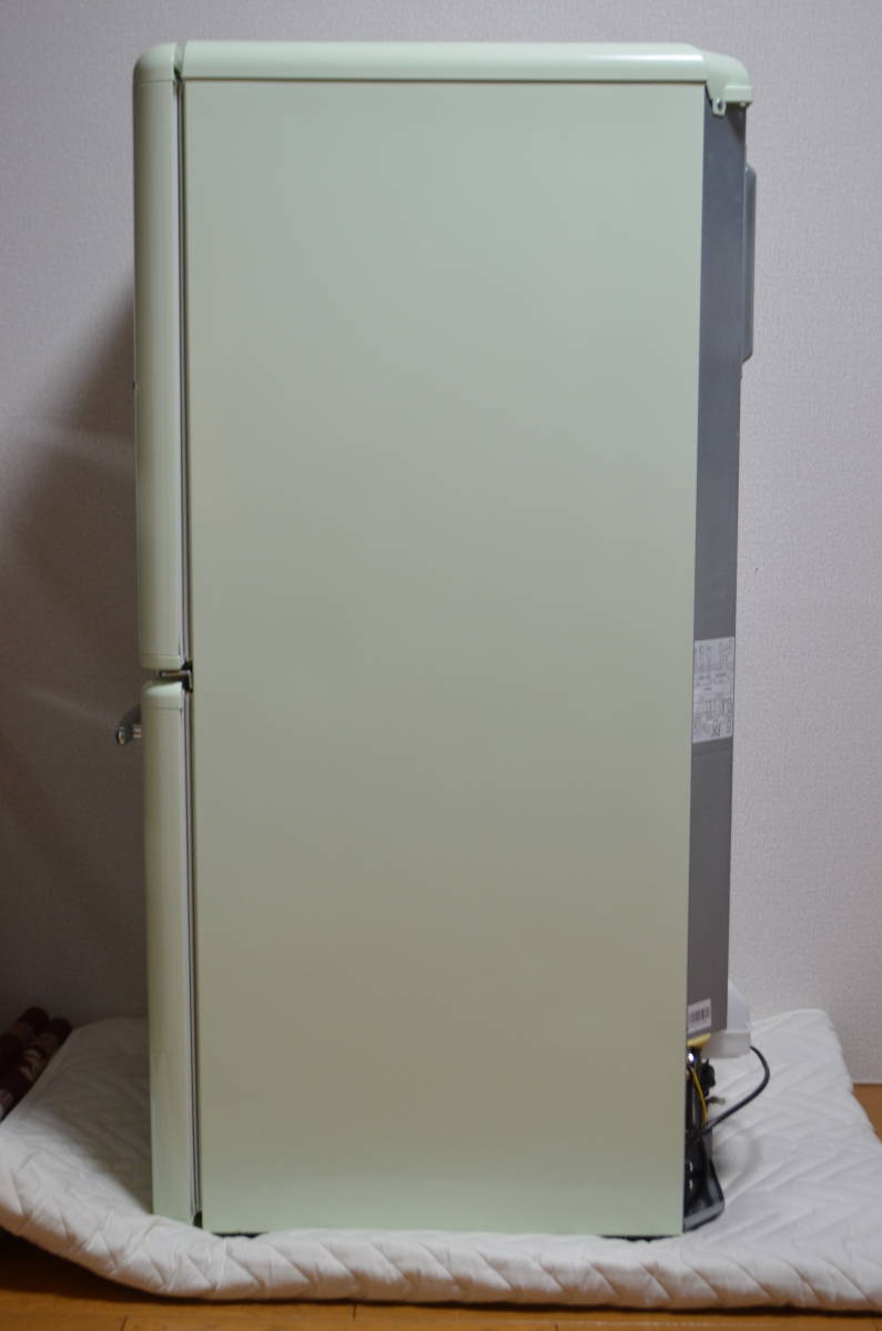 【2019年製】 ノンフロン冷凍冷蔵庫 エディオン e angle ANG-RE151-A1 149L 右開き　2ドア レトロ　スタイリッシュデザイン 2019年製】 ノンフロン冷凍冷蔵庫 エディオン e angle ANG-RE151-A1