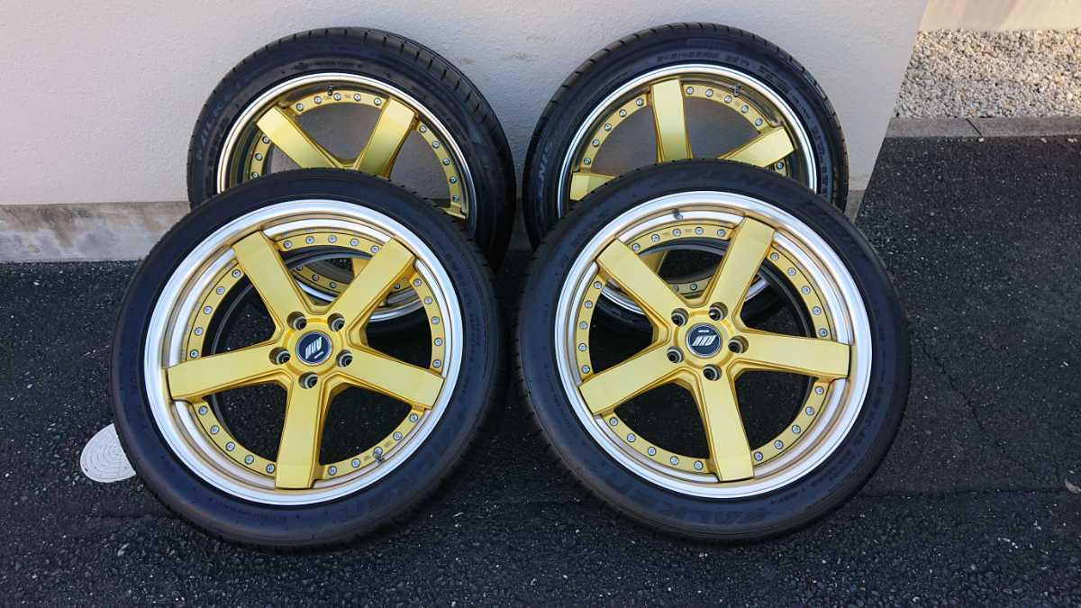 ジーストst2 19インチ インペリアルゴールド 5スポークホイールセット ☆WORK】19インチ ジーストST2□インペリアルゴールド□114.3-5H(F)8.5