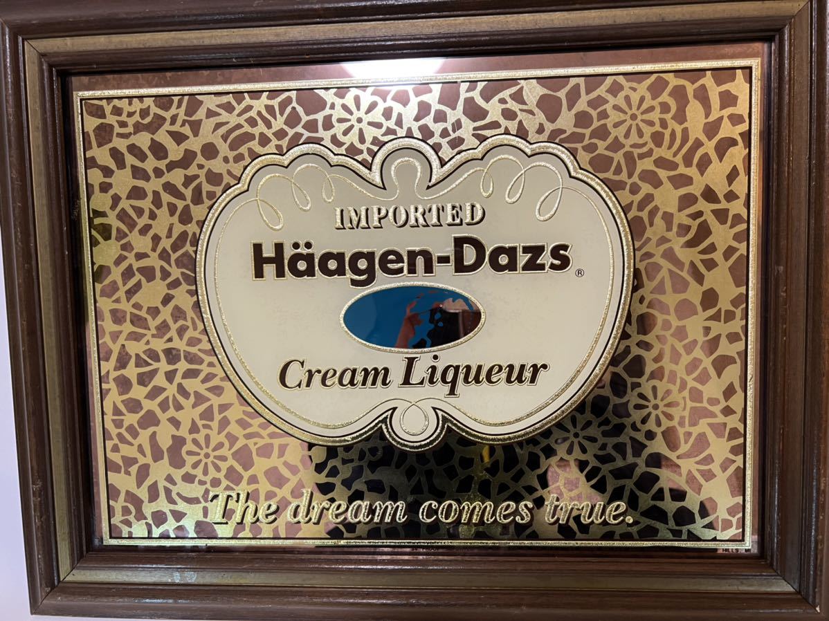 haagen-dazsハーゲンダッツ パブミラー ビンテージ 広告 鏡 販売促進品