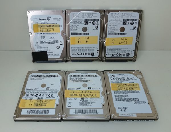 2.5インチHDD 10台セット 正常判定 正常判定!!】 ⑨ HDD ハードディスク 2.5インチ 500GB 計6個 各種