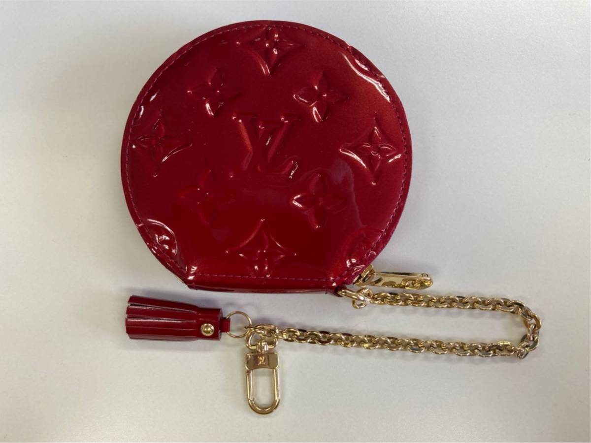 LOUIS ルイヴィトン VUITTON アニマル うさぎ コメ兵｜ルイヴィトン ルイ・ヴィトン ヴェルニ ポルト・モネ・ラパン M91389 ポムダムール 赤 小銭入れ 財布 チェーン付きコインケース コインパース うさぎ