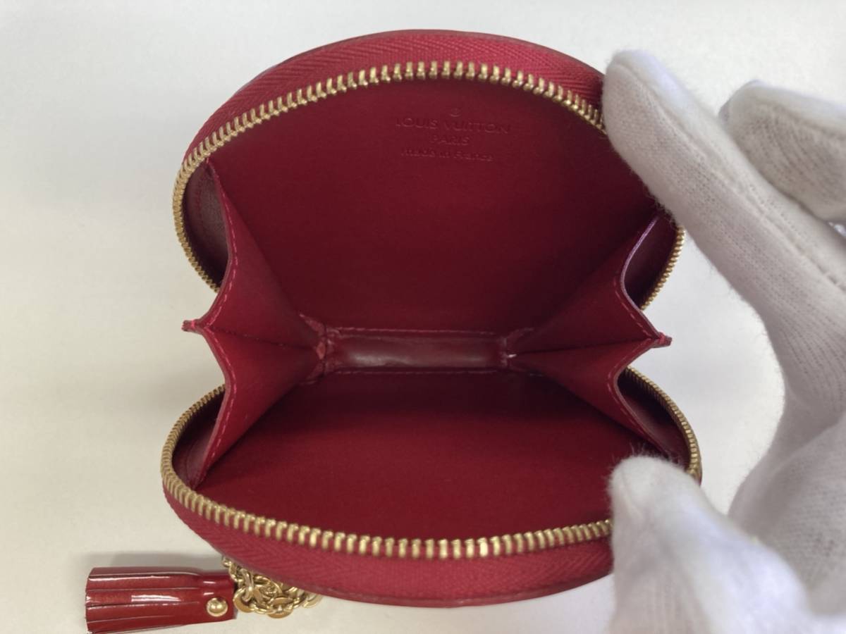 LOUIS ルイヴィトン VUITTON アニマル うさぎ コメ兵｜ルイヴィトン ルイ・ヴィトン ヴェルニ ポルト・モネ・ラパン M91389 ポムダムール 赤 小銭入れ 財布 チェーン付きコインケース コインパース うさぎ