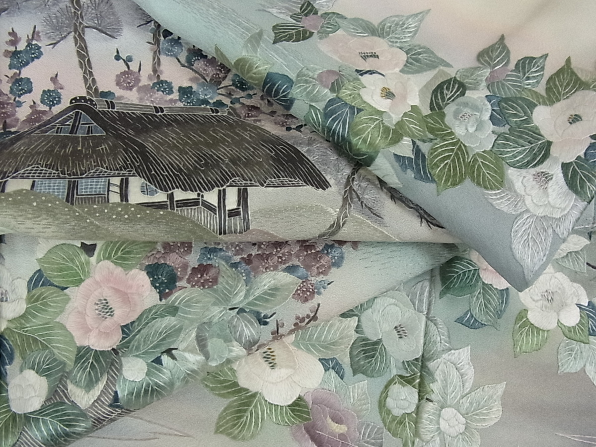 花美人着物□中国三大刺繍 蘇州刺繍 姑蘇刺繍 訪問着 作家物 水辺花 