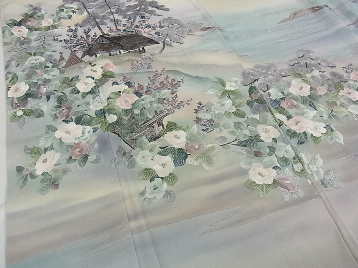花美人着物□中国三大刺繍 蘇州刺繍 姑蘇刺繍 訪問着 作家物 水辺花 