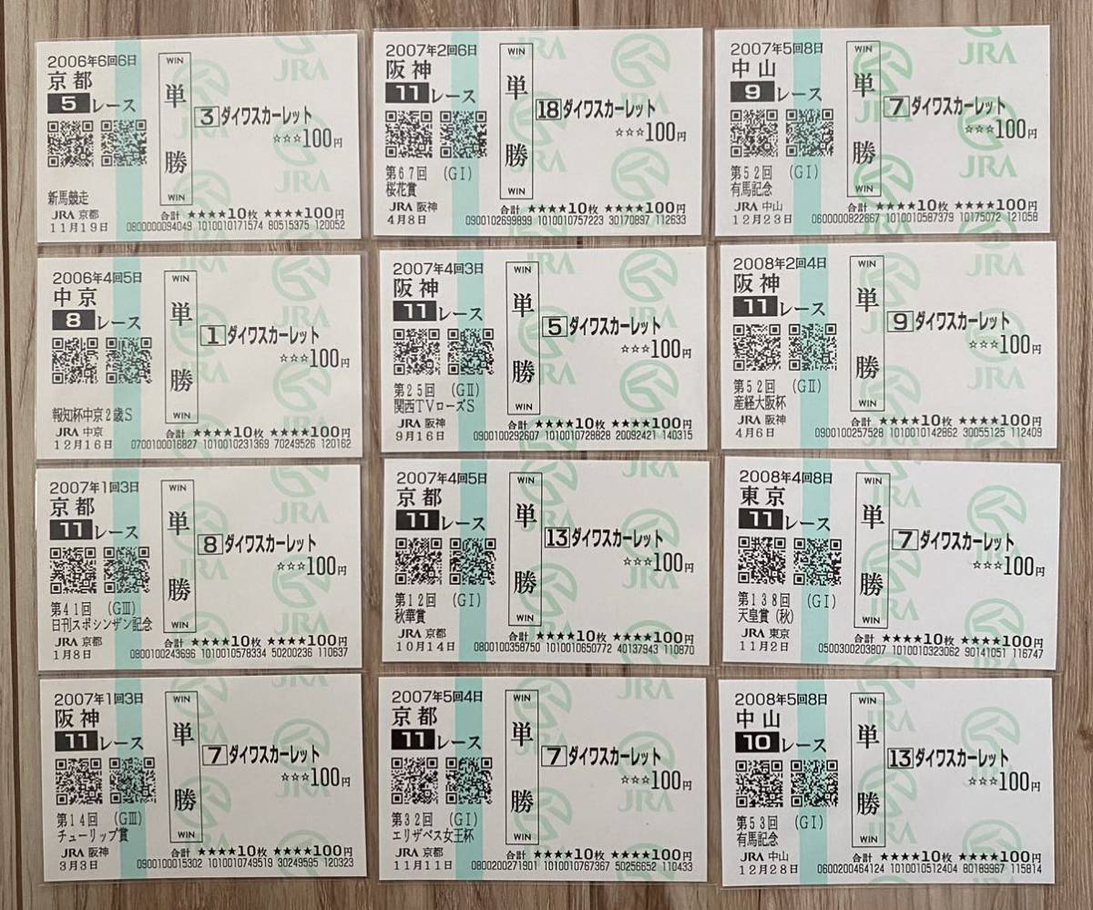 限定SALE，お買い得 ダイワスカーレット 新馬〜有馬記念 全12戦 現地 