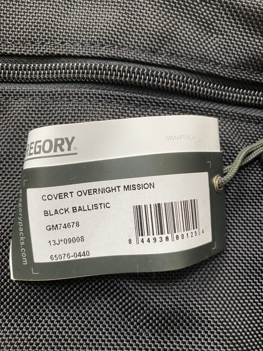 GREGORY 旧ロゴ カバートオーバーナイトミッション ブラック 正規国内 