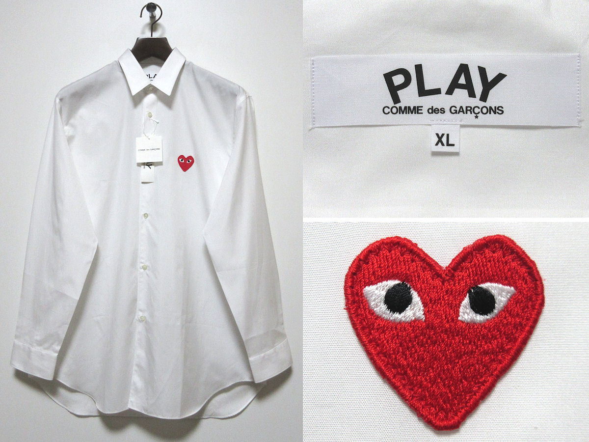 新品 PLAY COMME des GARCONS プレイ コムデギャルソン 赤ハート 刺繍 