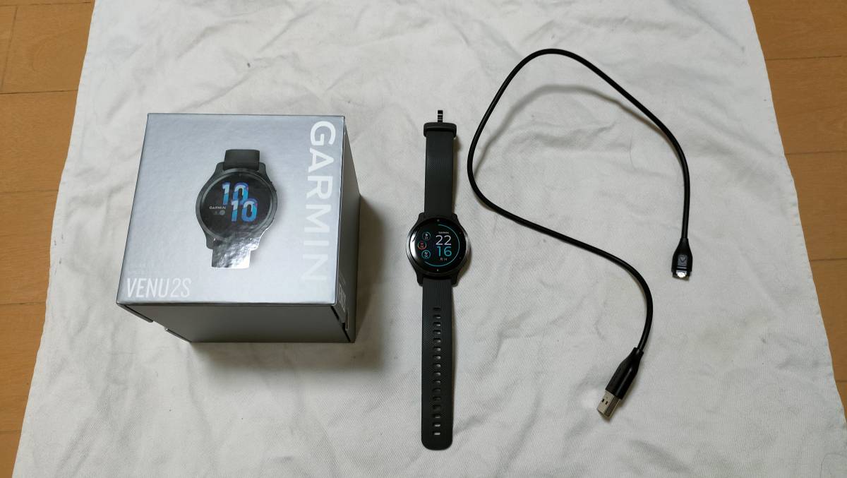使用2ヶ月 中古送料込】 ガーミンスマートウォッチ GPS Venu 2S 