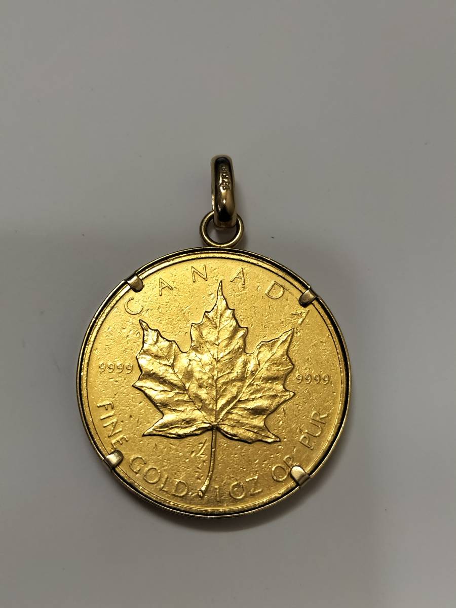 ブランド◇銀座 田中貴金属◇ K24/K18枠 純金 金貨 メイプルリーフ 1oz